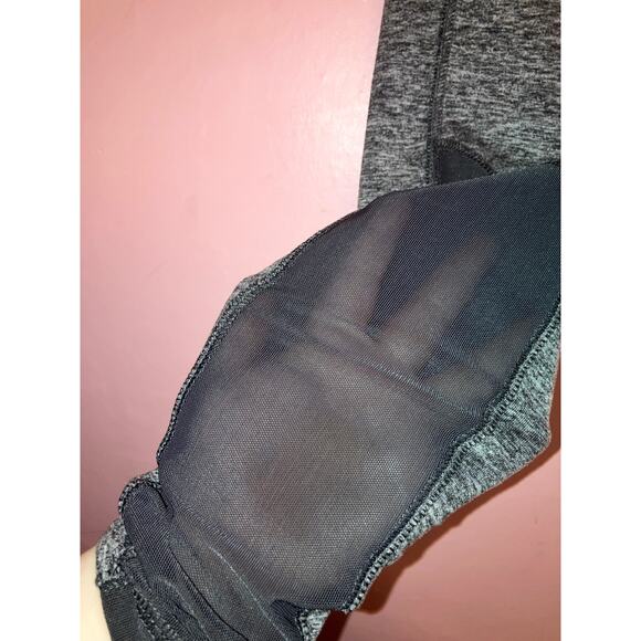 Puma Heather Grey Activewear Leggings Mesh Detail Size Medium - Picture 4 of 5